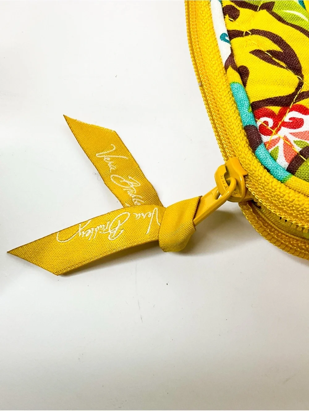 Vera Bradley Small Quilted Yellow Floral Zip Pouch - Picture 2 of 5